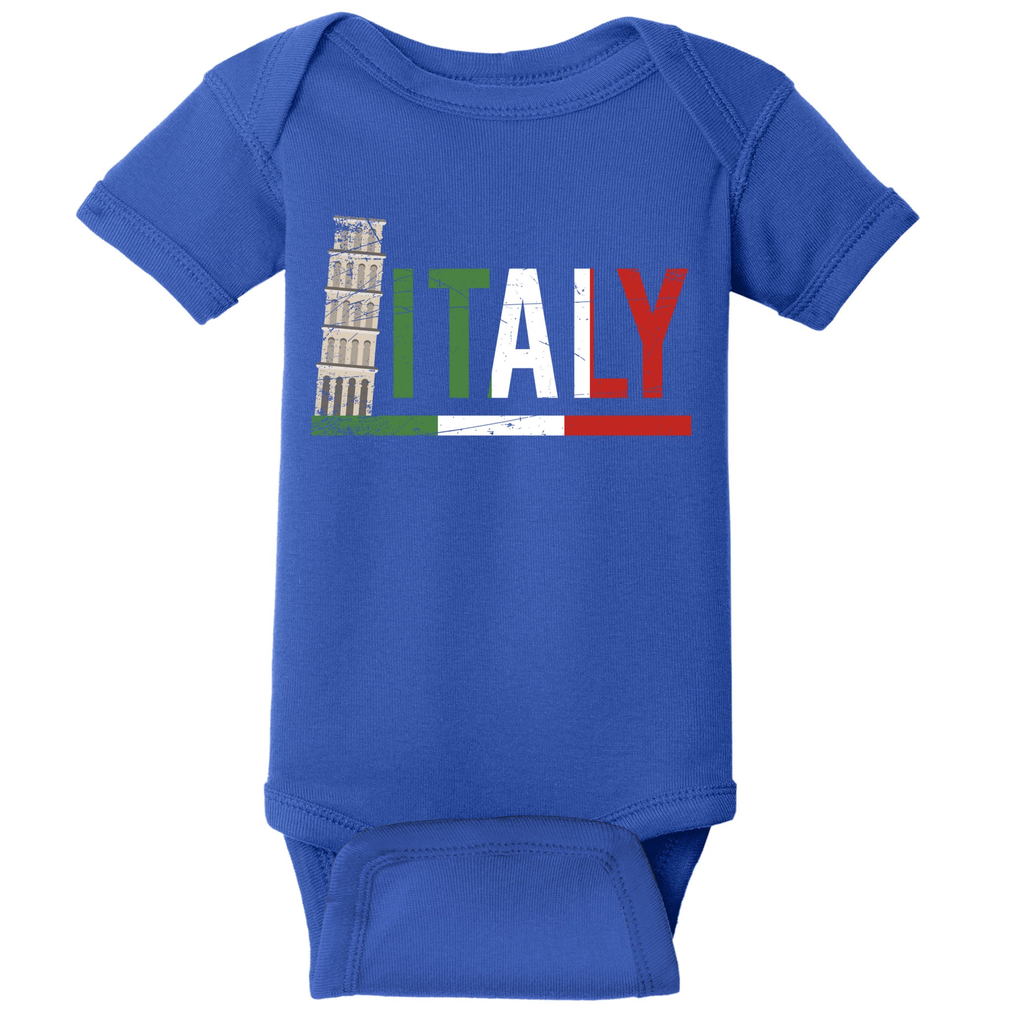 Pisa Italian Flag Family Trip Italy Vacation Europe Travel Gift Baby Bodysuit
