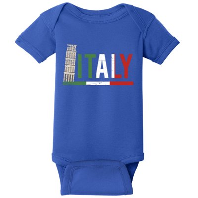 Pisa Italian Flag Family Trip Italy Vacation Europe Travel Gift Baby Bodysuit