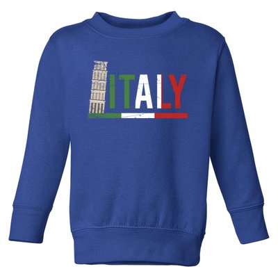 Pisa Italian Flag Family Trip Italy Vacation Europe Travel Gift Toddler Sweatshirt