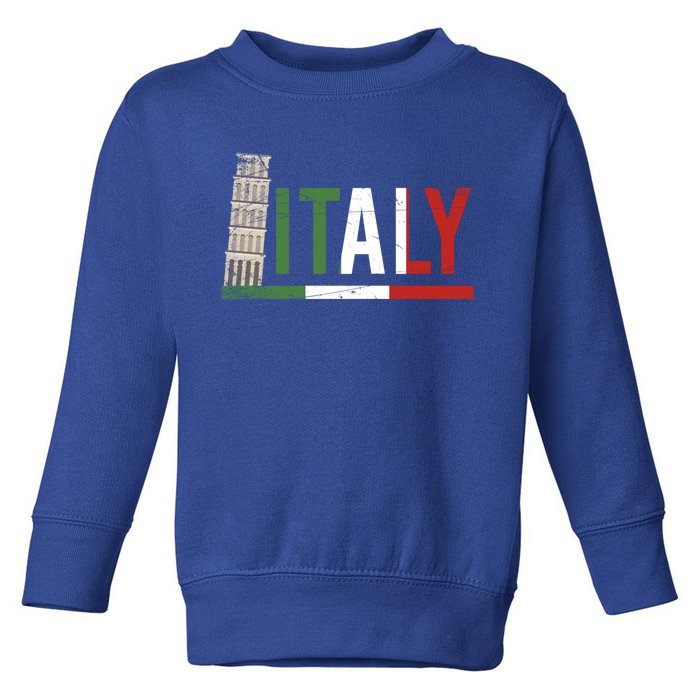 Pisa Italian Flag Family Trip Italy Vacation Europe Travel Gift Toddler Sweatshirt