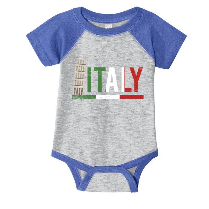 Pisa Italian Flag Family Trip Italy Vacation Europe Travel Gift Infant Baby Jersey Bodysuit