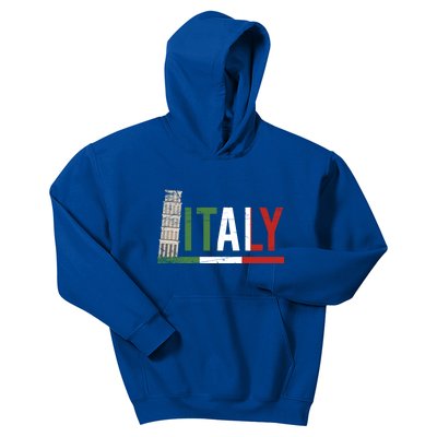 Pisa Italian Flag Family Trip Italy Vacation Europe Travel Gift Kids Hoodie