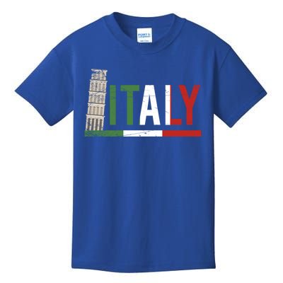 Pisa Italian Flag Family Trip Italy Vacation Europe Travel Gift Kids T-Shirt