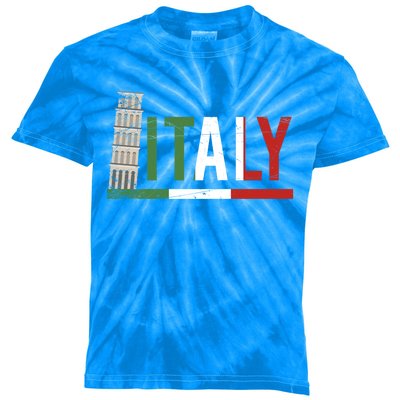 Pisa Italian Flag Family Trip Italy Vacation Europe Travel Gift Kids Tie-Dye T-Shirt