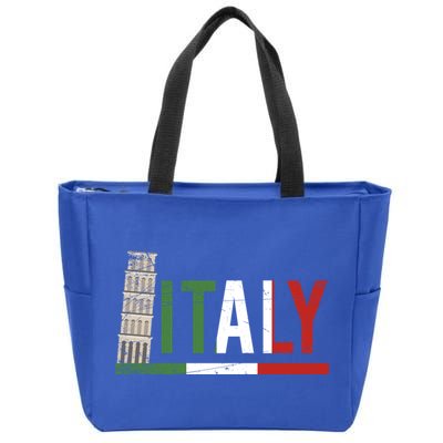Pisa Italian Flag Family Trip Italy Vacation Europe Travel Gift Zip Tote Bag