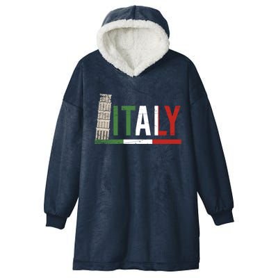 Pisa Italian Flag Family Trip Italy Vacation Europe Travel Gift Hooded Wearable Blanket