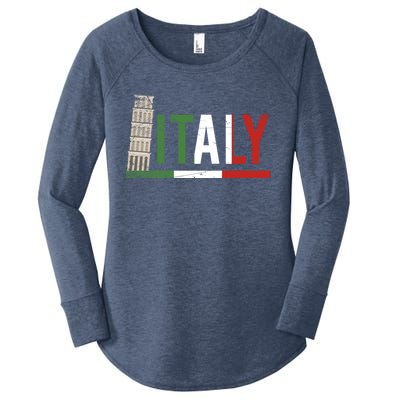 Pisa Italian Flag Family Trip Italy Vacation Europe Travel Gift Women's Perfect Tri Tunic Long Sleeve Shirt