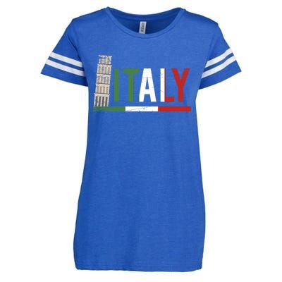 Pisa Italian Flag Family Trip Italy Vacation Europe Travel Gift Enza Ladies Jersey Football T-Shirt