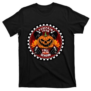 Pumpkin Iron Fall Good Vibes Season Halloween gym fitness T-Shirt