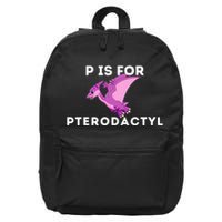 P Is For Pterodactyl Dinosaur Word Play 16 in Basic Backpack