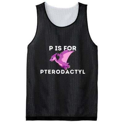 P Is For Pterodactyl Dinosaur Word Play Mesh Reversible Basketball Jersey Tank