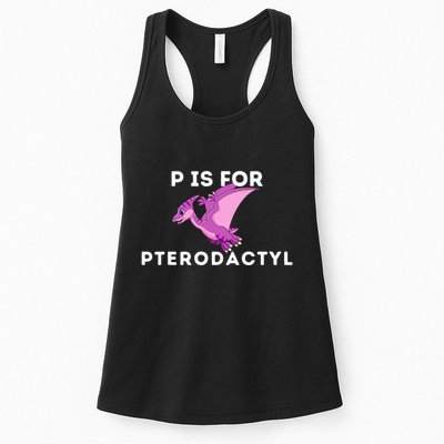 P Is For Pterodactyl Dinosaur Word Play Womens Tank Top