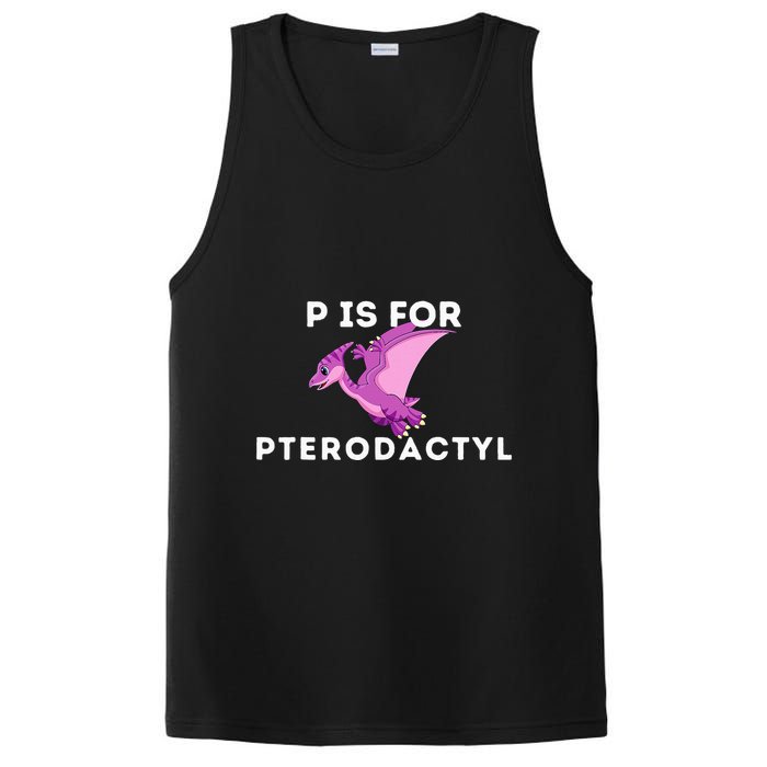 P Is For Pterodactyl Dinosaur Word Play PosiCharge Competitor Tank
