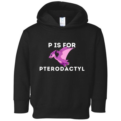 P Is For Pterodactyl Dinosaur Word Play Toddler Hoodie
