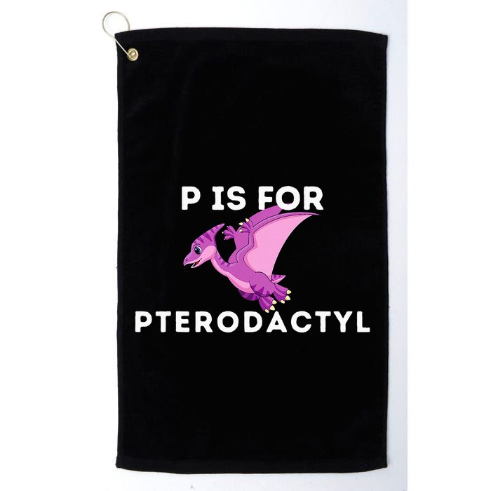 P Is For Pterodactyl Dinosaur Word Play Golf Towel