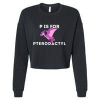 P Is For Pterodactyl Dinosaur Word Play Cropped Pullover Crew