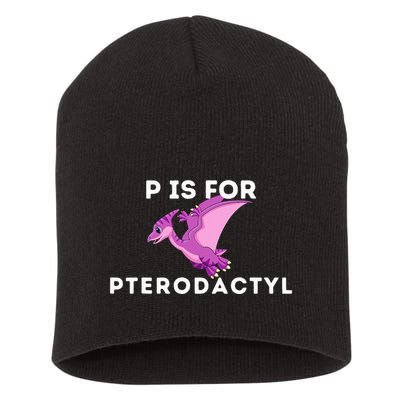 P Is For Pterodactyl Dinosaur Word Play Short Acrylic Beanie