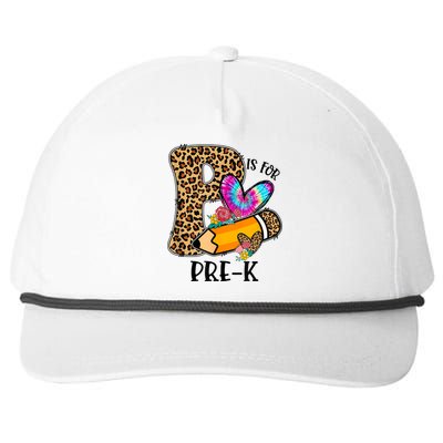 P Is For Pre K Teacher Leopard First Day Of School Snapback Five-Panel Rope Hat