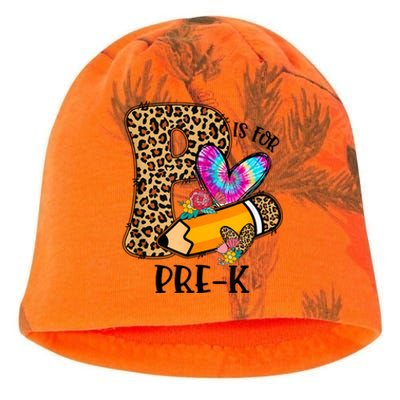 P Is For Pre K Teacher Leopard First Day Of School Kati - Camo Knit Beanie