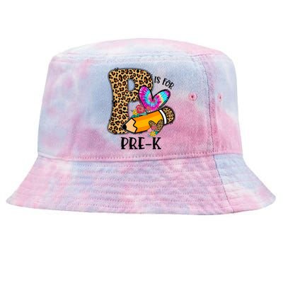 P Is For Pre K Teacher Leopard First Day Of School Tie-Dyed Bucket Hat