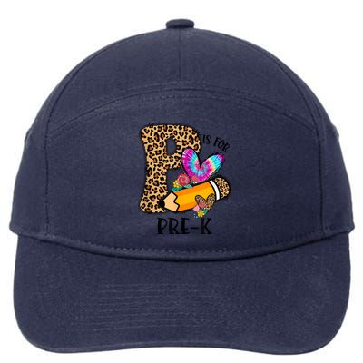 P Is For Pre K Teacher Leopard First Day Of School 7-Panel Snapback Hat