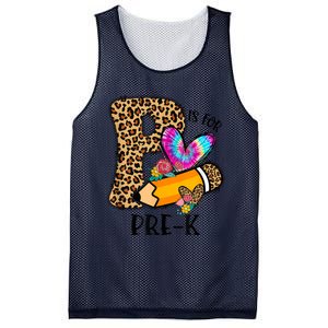 P Is For Pre K Teacher Leopard First Day Of School Mesh Reversible Basketball Jersey Tank