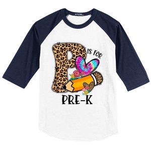 P Is For Pre K Teacher Leopard First Day Of School Baseball Sleeve Shirt