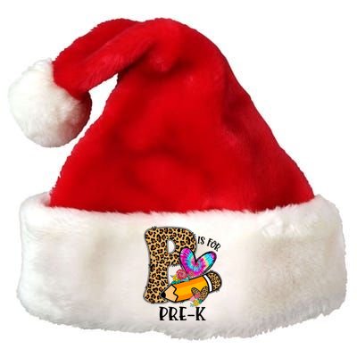 P Is For Pre K Teacher Leopard First Day Of School Premium Christmas Santa Hat