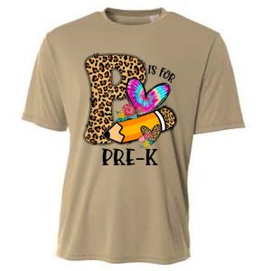 P Is For Pre K Teacher Leopard First Day Of School Cooling Performance Crew T-Shirt