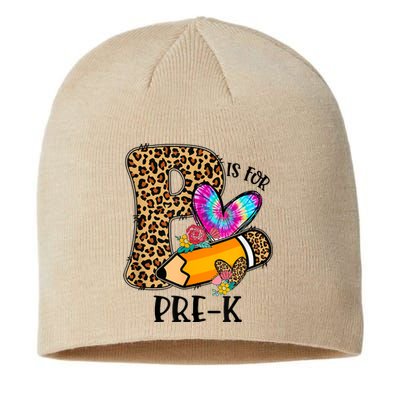 P Is For Pre K Teacher Leopard First Day Of School Sustainable Beanie