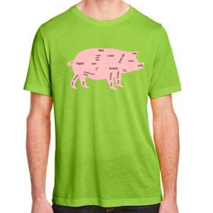 Pig Pork Bacon Chart Adult ChromaSoft Performance T-Shirt