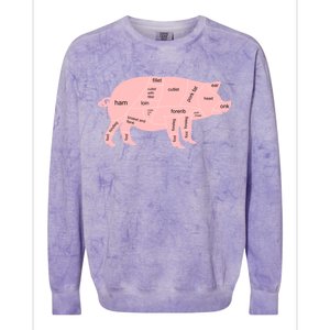 Pig Pork Bacon Chart Colorblast Crewneck Sweatshirt