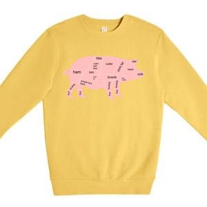 Pig Pork Bacon Chart Premium Crewneck Sweatshirt