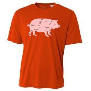 Pig Pork Bacon Chart Cooling Performance Crew T-Shirt