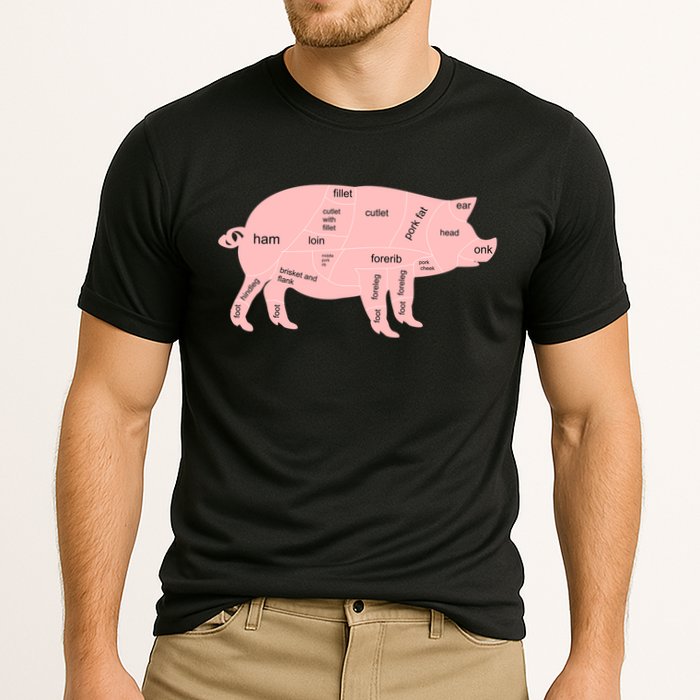 Pig Pork Bacon Chart Performance Shirt