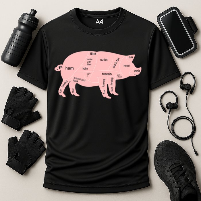 Pig Pork Bacon Chart Performance Shirt