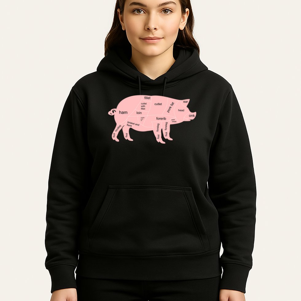 Pig Pork Bacon Chart Hoodie
