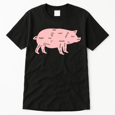 Pig Pork Bacon Chart Tall T-Shirt