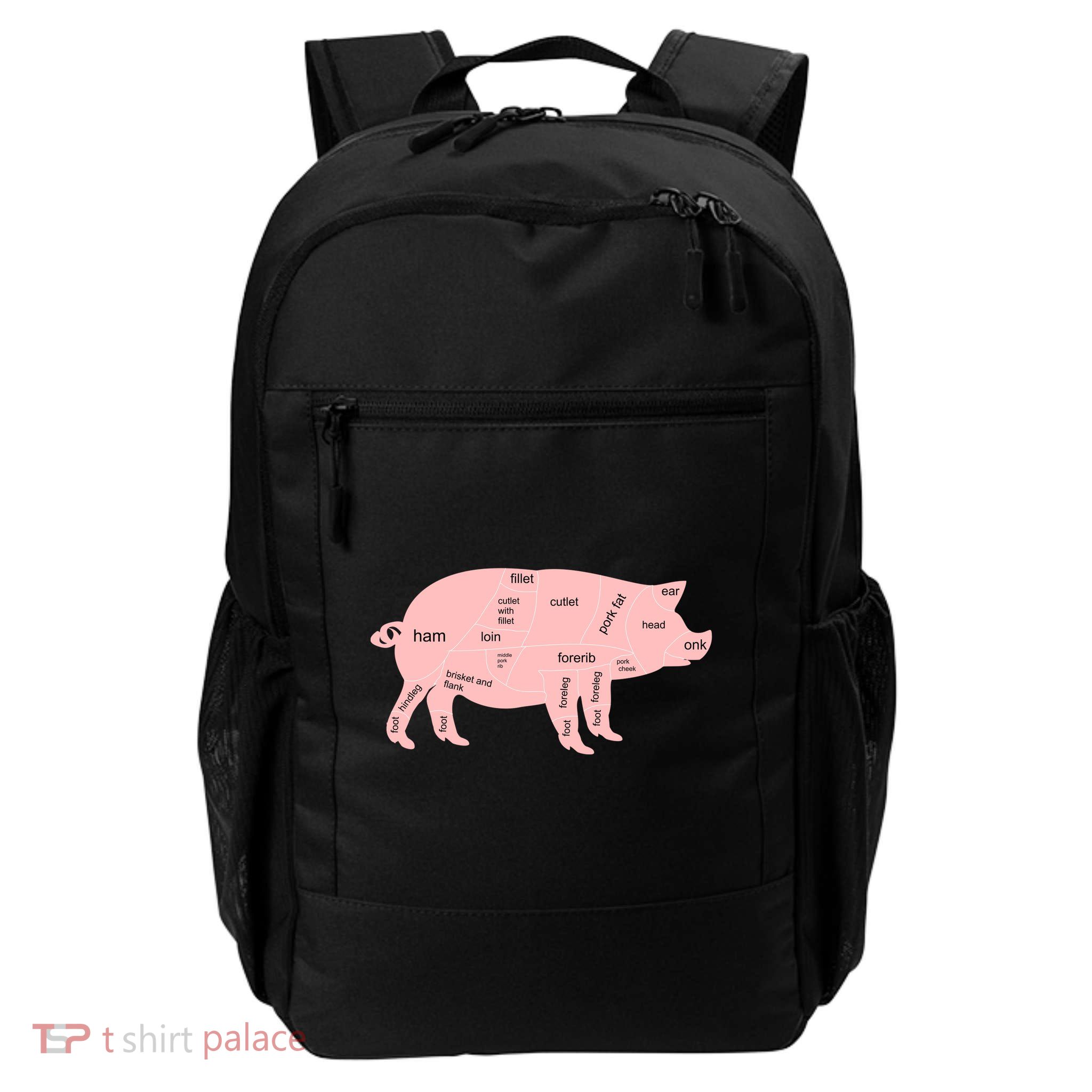 Pig Pork Bacon Chart Daily Commute Backpack