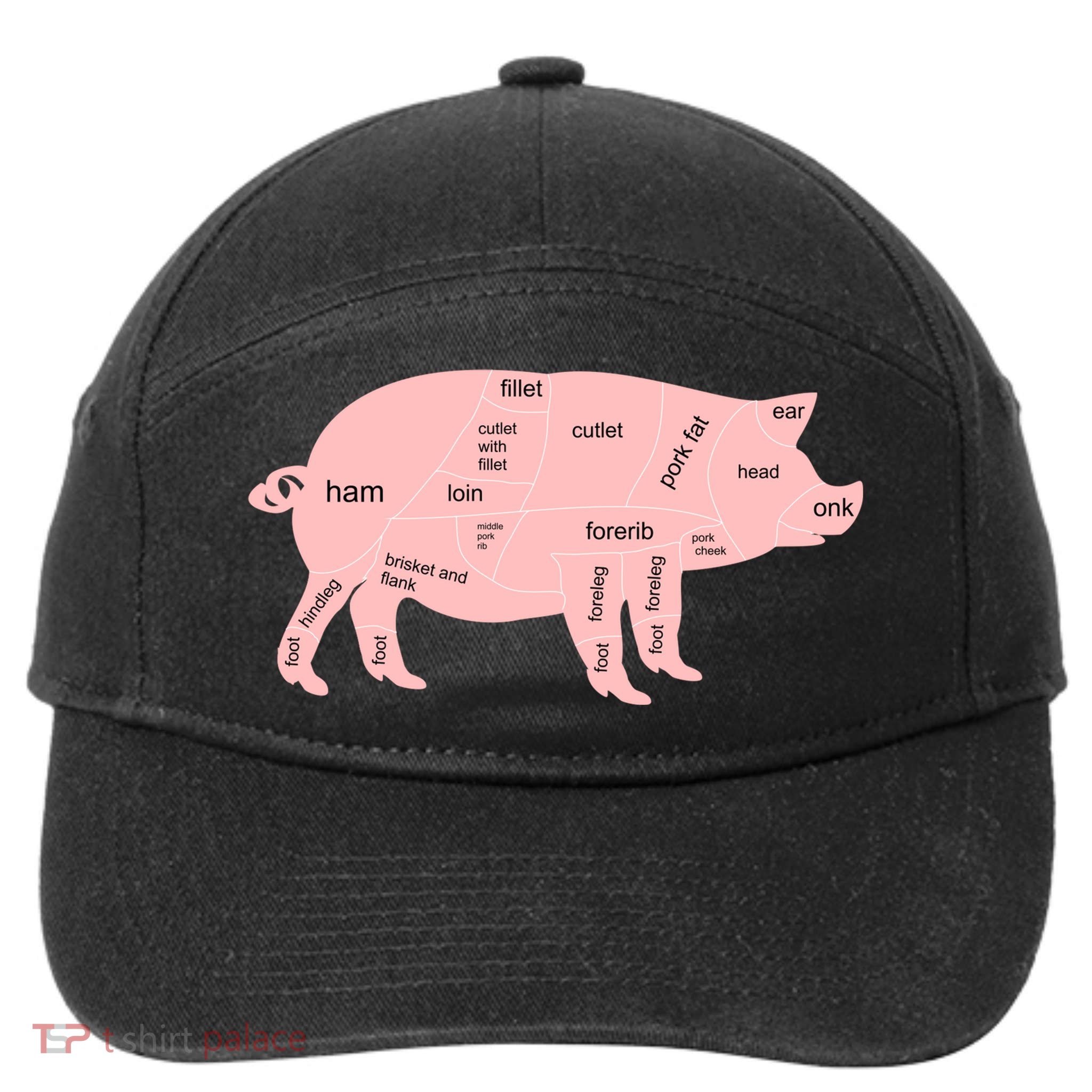 Pig Pork Bacon Chart 7-Panel Snapback Hat