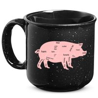 Pig Pork Bacon Chart 15oz Campfire Ceramic Mug