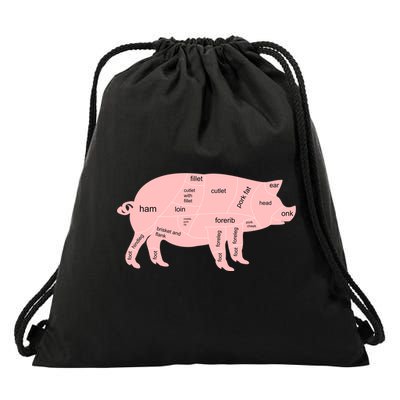 Pig Pork Bacon Chart Drawstring Bag