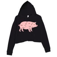 Pig Pork Bacon Chart Crop Fleece Hoodie
