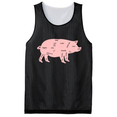 Pig Pork Bacon Chart Mesh Reversible Basketball Jersey Tank