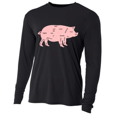 Pig Pork Bacon Chart Cooling Performance Long Sleeve Crew
