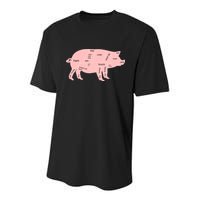 Pig Pork Bacon Chart Youth Performance Sprint T-Shirt