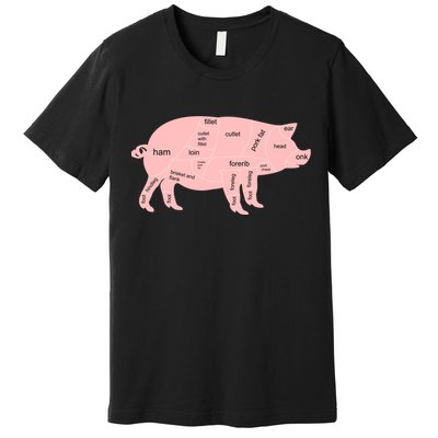 Pig Pork Bacon Chart Premium T-Shirt