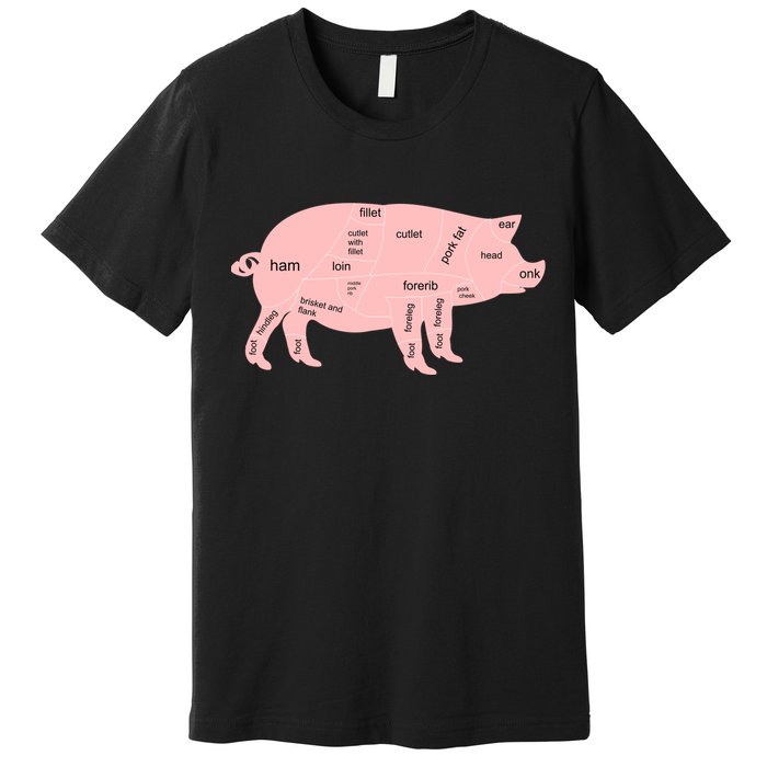 Pig Pork Bacon Chart Premium T-Shirt