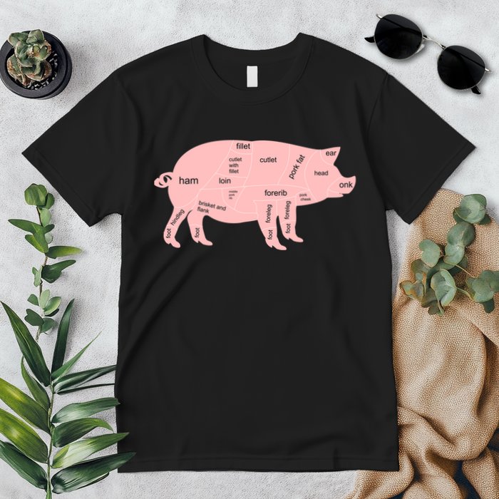 Pig Pork Bacon Chart Premium T-Shirt