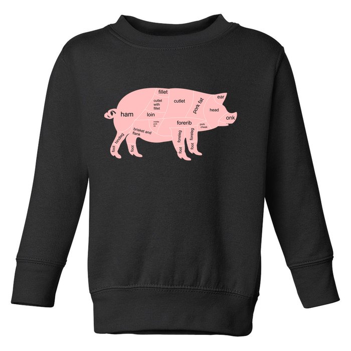 Pig Pork Bacon Chart Toddler Sweatshirt